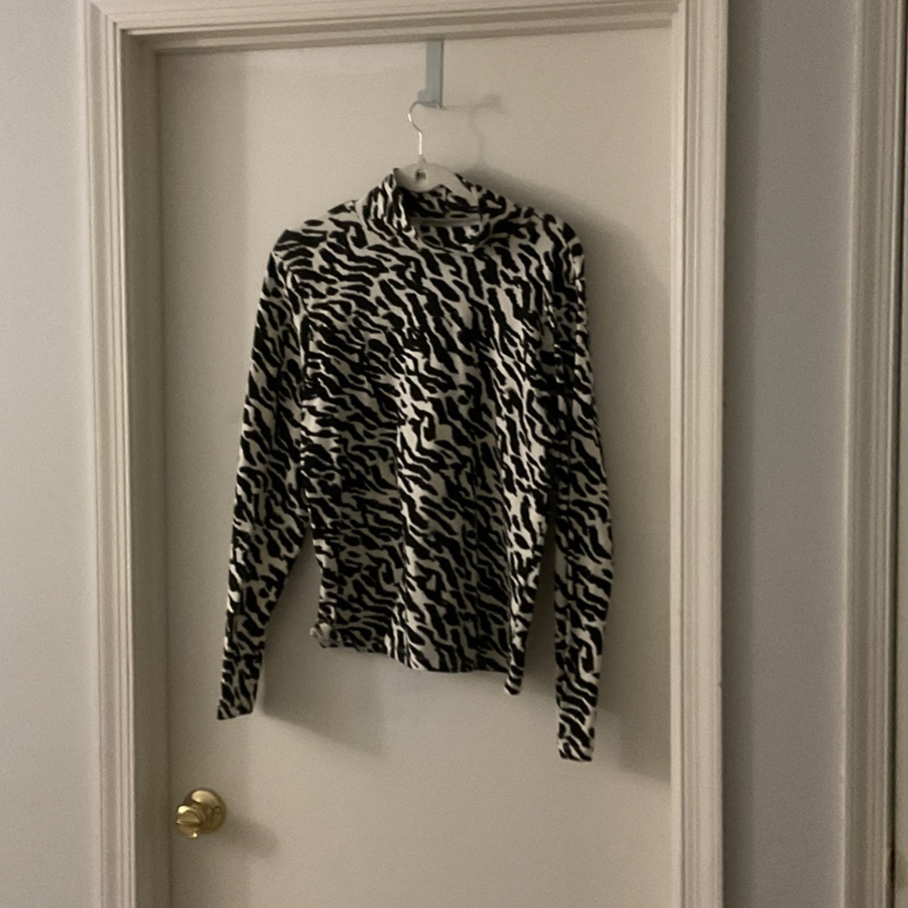 Maeve Black and White Patterned Top